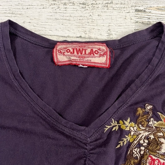Johnny Was JWLA Embroidered Long Sleeve Tee Size Small - Picture 5 of 10